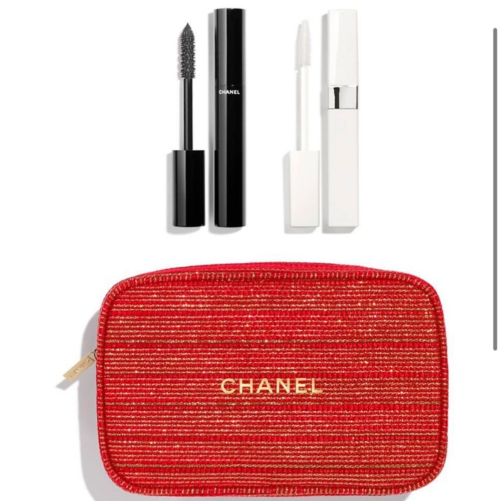 NIB CHANEL Go To Extremes Mascara Holiday Beauty Travel Set Mini Zipper Pouch